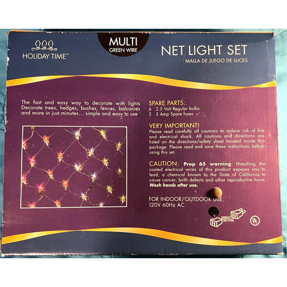 NEW Holiday Time 150 Ct Net Light Multi Color Green Wire Indoor Outdoor WORKS - Picture 2 of 5